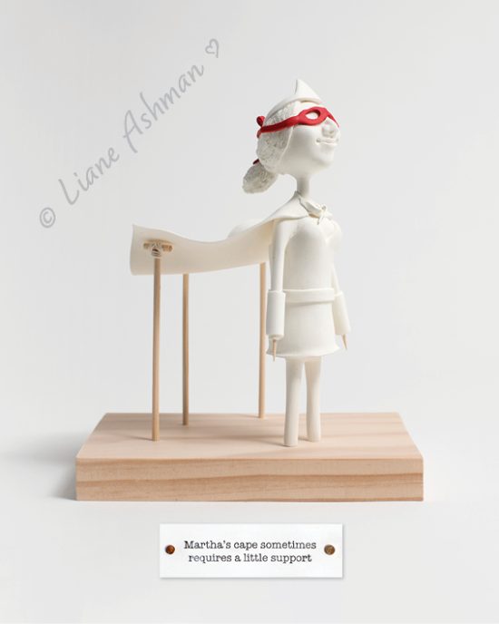 Martha’s cape sometimes needs a little support