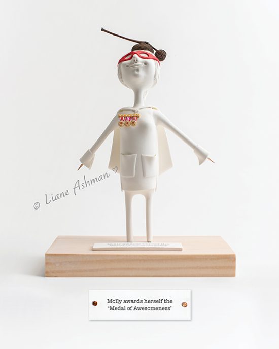 Molly awards herself the ‘Medal of Awesomeness’